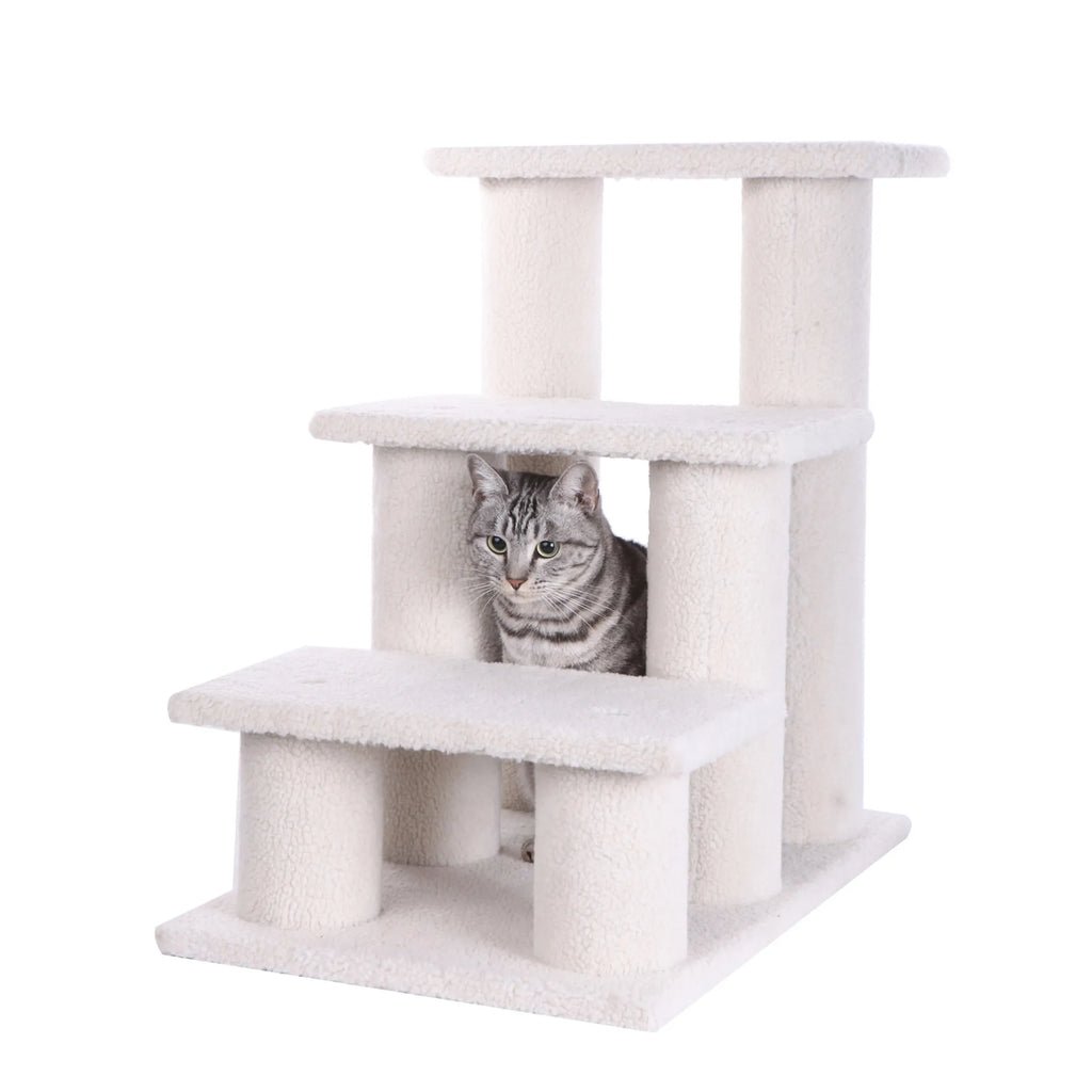 Real Wood 3-Step Pet Stairs, 25 inch - main