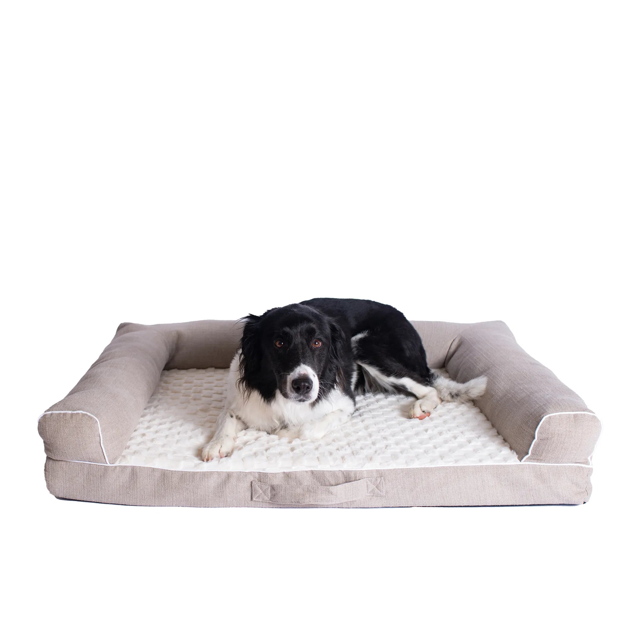 Bolstered Orthopedic Dog Bed with 3.1 inch Memory Foam - front view