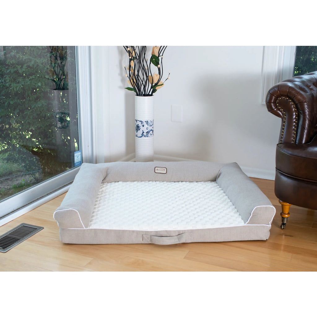 Bolstered Orthopedic Dog Bed - angle view