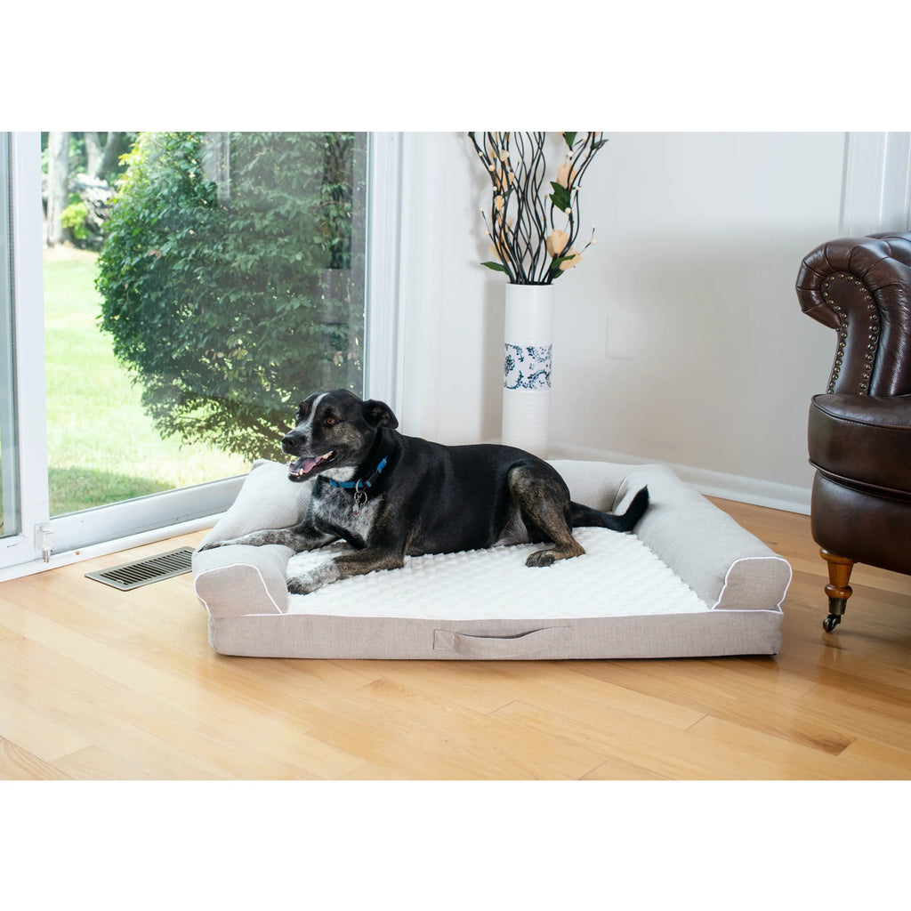 Bolstered Orthopedic Dog Bed - detail view