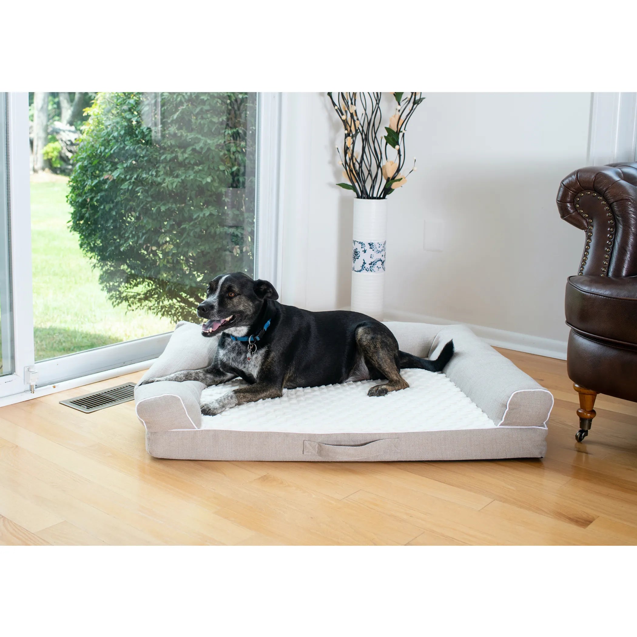 Bolstered Orthopedic Dog Bed - detail view
