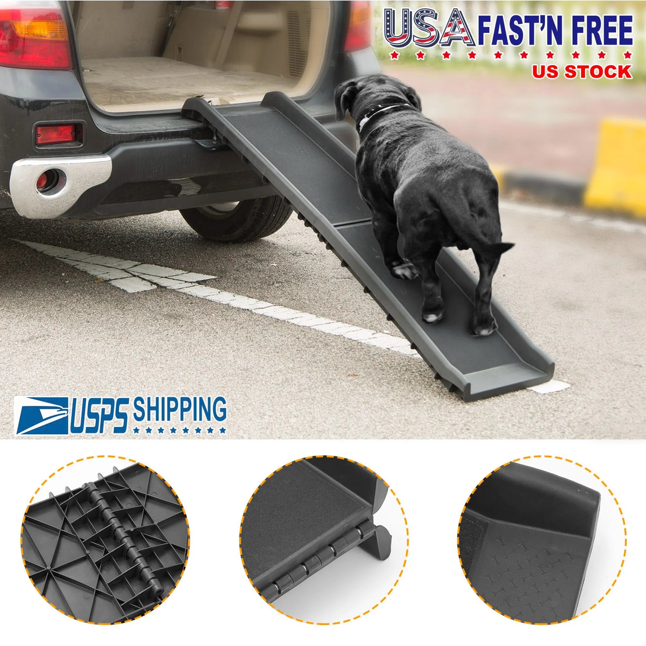 Foldable Pet Car Ramp - traction surface detail