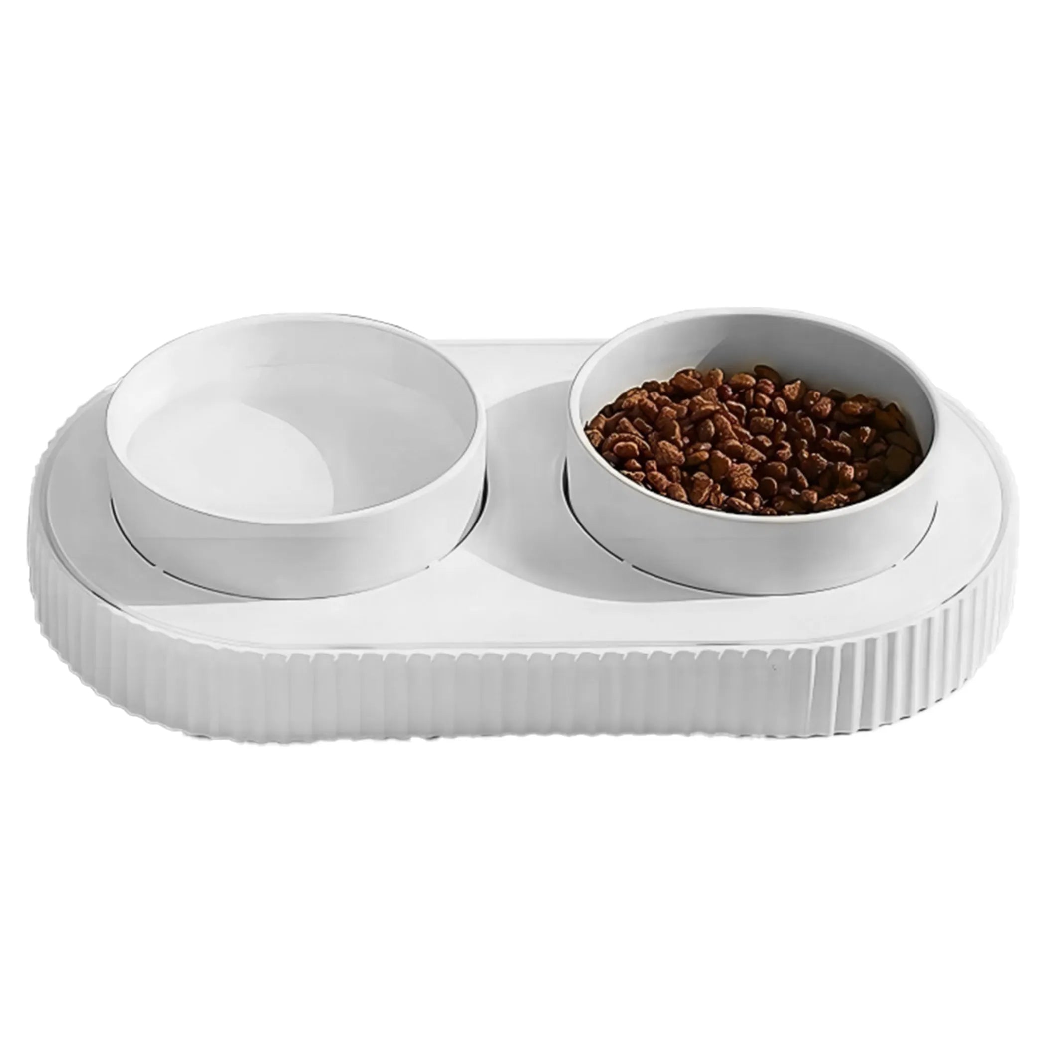 Heated ceramic double water bowl